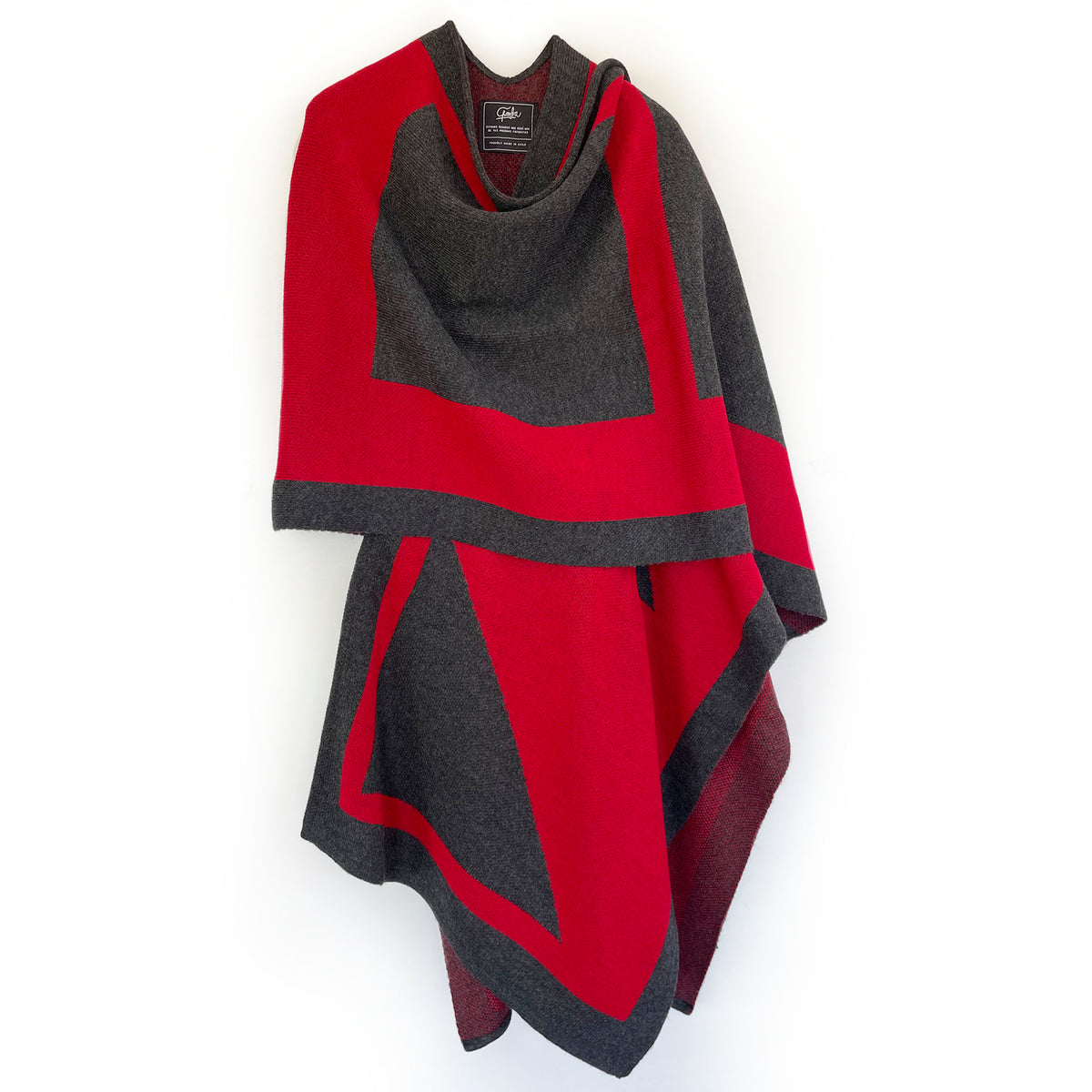 Ruana Geometrica roja